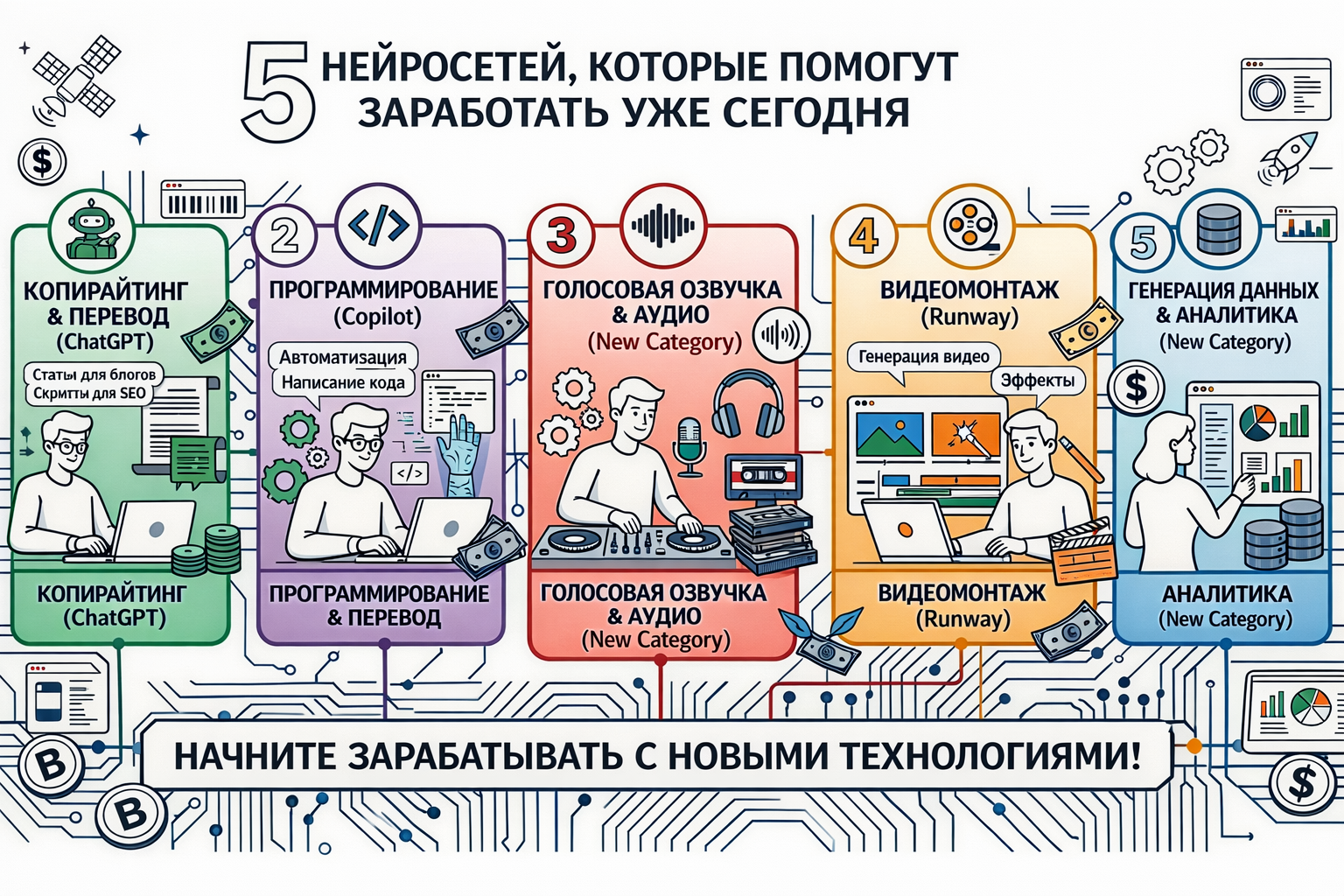 5  нейросетей, которые помогут заработать уже сегодня